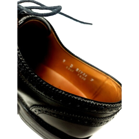 Allen Edmonds Sanford Shoes Mens 9 D Black Derby Lace Up Cap Toe Brogue main image 4